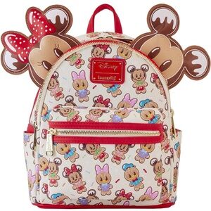 Gingerbread Mickey and Minnie Loungefly Mini Backpack with EARS